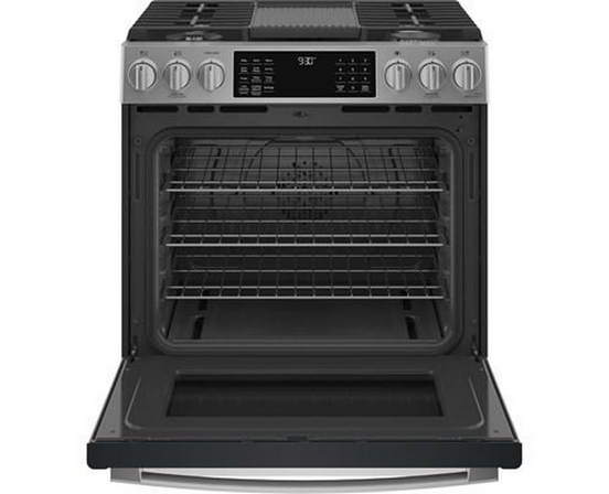 GE Profile 30-Inch Slide-In Gas Range With Wi-Fi Connect - PCGS930YPFS