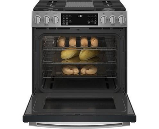 GE Profile 30-Inch Slide-In Gas Range With Wi-Fi Connect - PCGS930YPFS