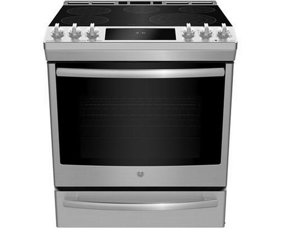 GE Profile 30-Inch Slide-In Electric Range With True European Convection Technology - PCS940YMFS