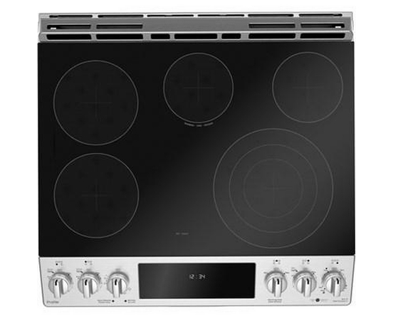 GE Profile 30-Inch Slide-In Electric Range With True European Convection Technology - PCS940YMFS