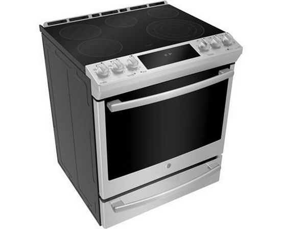 GE Profile 30-Inch Slide-In Electric Range With True European Convection Technology - PCS940YMFS