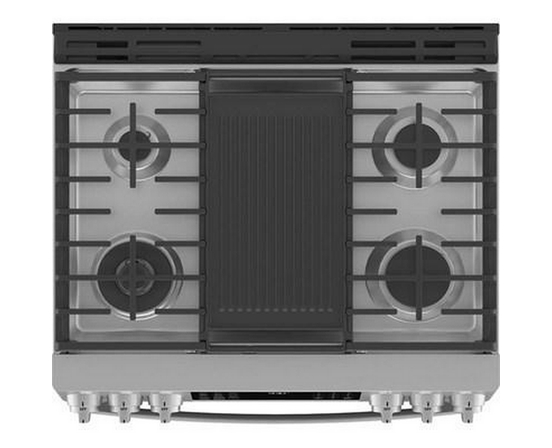 GE Profile 30-In Slide-In Dual Fuel Range With No Preheat Air Fry Technology - PC2S930YPFS