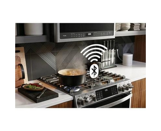 GE Profile 30-In Slide-In Dual Fuel Range With No Preheat Air Fry Technology - PC2S930YPFS