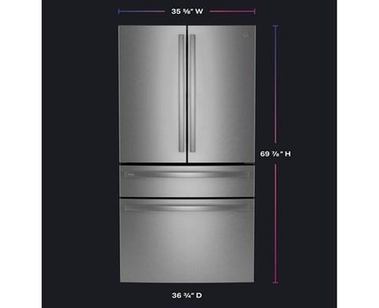 GE Profile 36-Inch, 28.7 Cu. Ft. French 4-Door Refrigerator With Dual-Dispense Autofill Pitcher - PGE29BYTFS