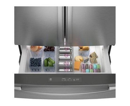 GE Profile 36-Inch, 28.7 Cu. Ft. French 4-Door Refrigerator With Dual-Dispense Autofill Pitcher - PGE29BYTFS