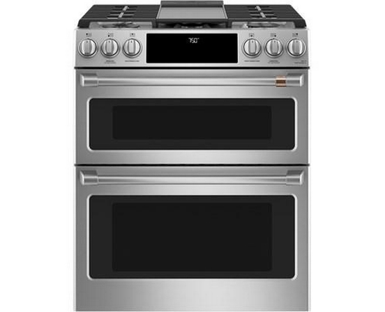 Café 30-Inch Slide-In Gas Double Oven Range With Convection Technology - CCGS750P2MS1
