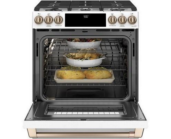 Café 30-Inch Slide-In Dual Fuel Range With Warming Drawer - CC2S900P4MW2