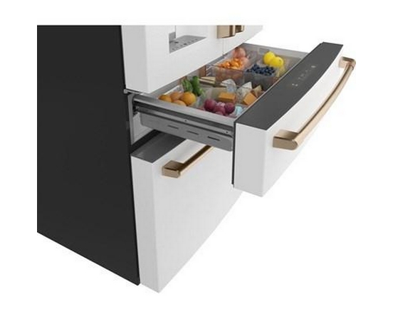 Café 36-Inch, 22.3 Cu.Ft. Counter-Depth French 4-Door Refrigerator With Wi-Fi - CXE22DP4PW2
