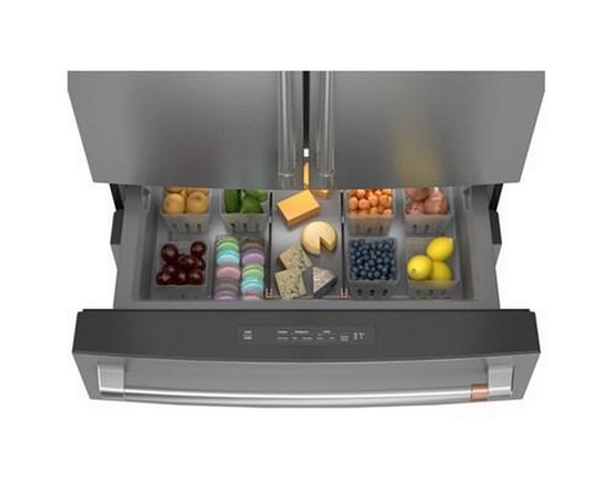 Café 36-Inch, 23.2 Cu. Ft. Smart Counter-Depth 4-Door French-Door Refrigerator - CJE23DP2WS1