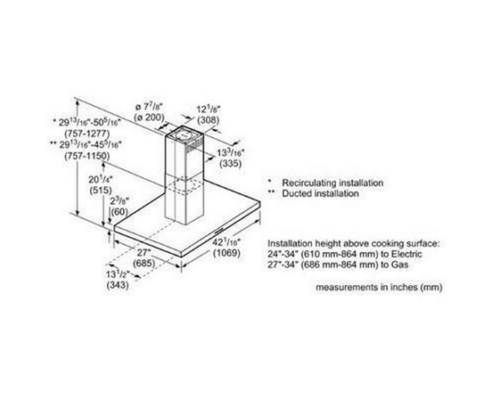 Bosch 42-Inch 800 Series Island Hood - HIB82651UC