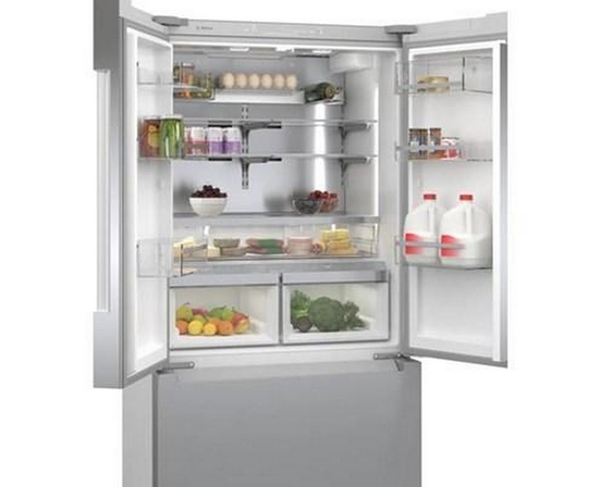 Bosch 36-Inch, 20.8 Cu.Ft. Counter-Depth French 3-Door Refrigerator With Farmfresh System™ - B36CT81ENS