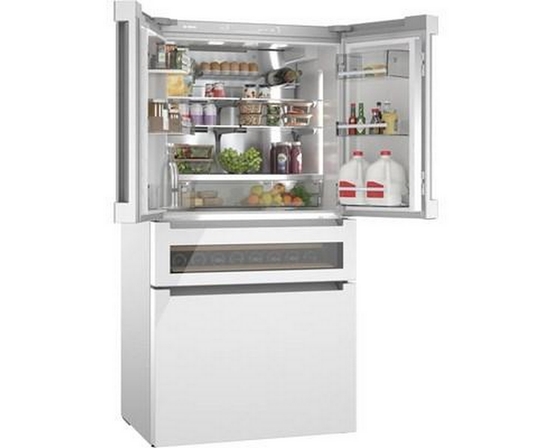 Bosch 36-Inch, 20.5 Cu.Ft. Counter Depth French 4-Door Refrigerator With Flexbar™ - B36CL81ENW