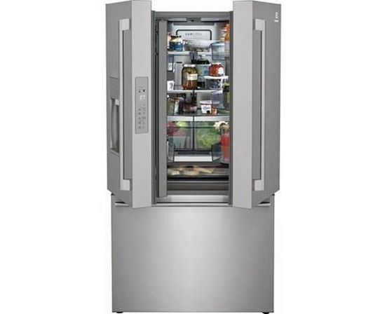 Electrolux 36-Inch, 22.6 Cu.Ft. Counter-Depth French 3-Door Refrigerator With External Water And Ice Dispensing System - ERFC2393AS