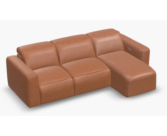 Lounge sofa, 2 motorized recliners