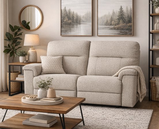 Maria Fabric Reclining Loveseat by Elran