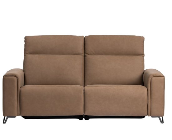 Fabrice Leather Power Reclining Loveseat with Power Headrest by Elran