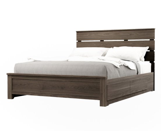 Complete Bed Queen Size 60 in. With Storage by MEQ