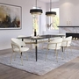 Link Dining Table with Glass Top and Trestle Base by Amisco