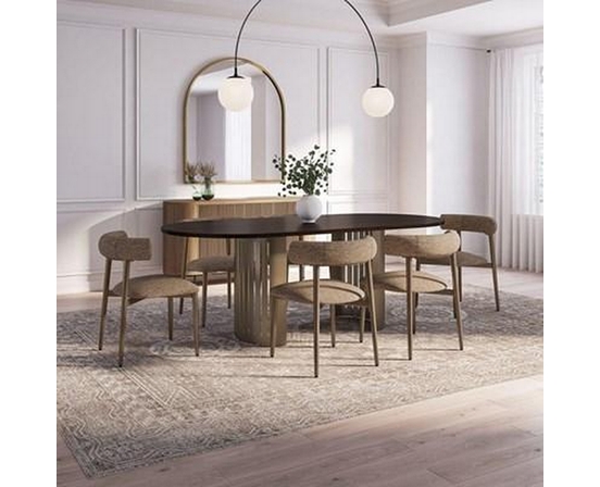 Oval Rachel Dining Table with Pedestal Base by Amisco