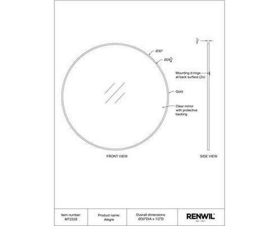 Alegre Wall Mirror by Renwil