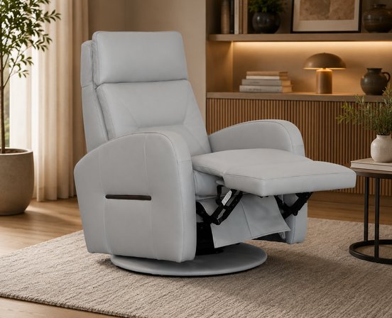 Medium Power Reclining Leather armchair by Fornirama