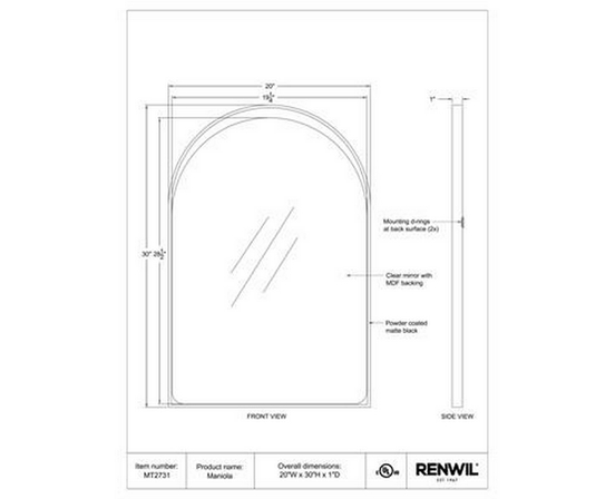 Maniola Wall Mirror by Renwil