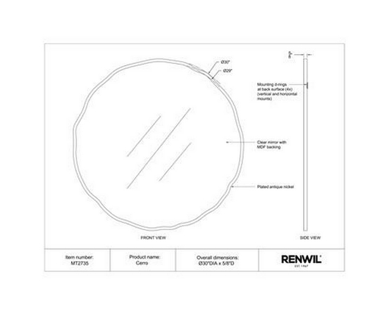 Cerro Wall Mirror by Renwil