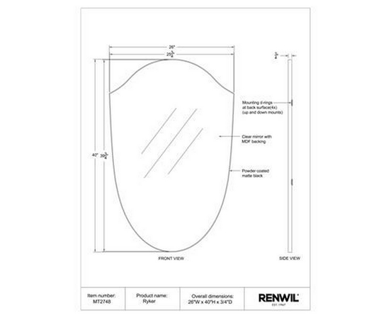 Ryker Wall Mirror by Renwil