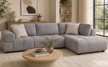 Fabric Sectionnal Sofa with corner chair on the right by Deco-Style