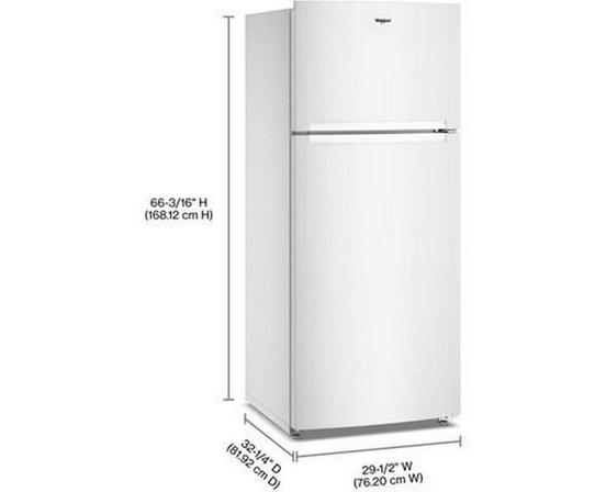 Whirlpool 28-Inch, 18.0 Cu. Ft. Top Freezer Refrigerator With Total Coverage Cooling - WRTX5118TZ