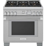 Thermador 36-Inch Freestanding Gas Range With Extralow® Burners - PRG366WG