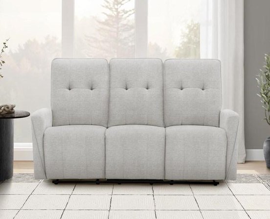 Motorized tilting sofa in Monarch fabric