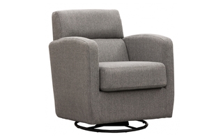 Swiveling Gliding Fabric Armchair by Elran
