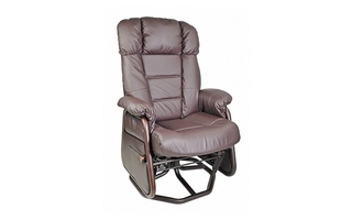 Gliding Leather Armchair Rocking Swivelling and Reclining by Pel