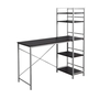 Computer Desk Espresso Top Silver Metal - 7166