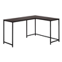 Computer Desk Espresso Top Black Metal corner - 7390