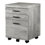 Filing Cabinet 3 drawer Grey Reclaimed Wood castors - 7401