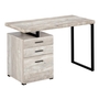 Computer Desk Taupe Reclaimed Wood Black Metal - 7410