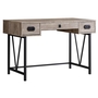 Computer Desk Taupe Reclaimed Wood Black Metal - 7414
