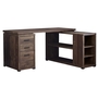 Computer Desk Brown Reclaimed Wood l/r facing corner - 7420