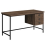 Computer Desk Brown Reclaimed Wood Black Metal - 7485