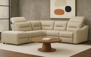 Nora 5-Pc Power Reclining Leather Sectional by Elran