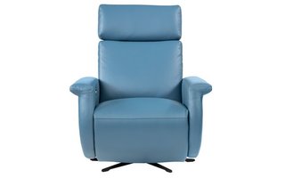 Power Reclining and Swivel Leather Armchair by Elran