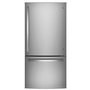 GE 33-Inch, 24.8 Cu.Ft. Freestanding Bottom Freezer Refrigerator With Interior Ice Maker - GDE25EYKFS