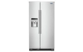 Maytag 36-Inch, 25 Cu.Ft. Freestanding Side-By-Side Refrigerator With External Water And Ice Dispensing System - MSS25C4MGZ