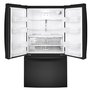 GE 36-Inch, 27 Cu.Ft. Freestanding French 3-Door Refrigerator With Internal Water Dispenser - GNE27JGMBB