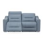 Nora Power Reclining Leather Condo Sofa with power headrest by Elran