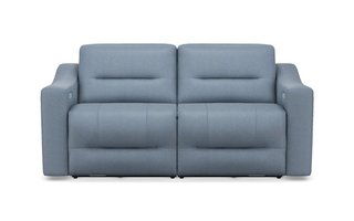 Nora Power Reclining Leather Condo Sofa with power headrest by Elran