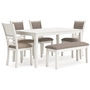 Erinberg Dining Table and 4 Chairs and Bench (Set of 6) by Ashley