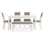 Erinberg Dining Table and 4 Chairs and Bench (Set of 6) by Ashley